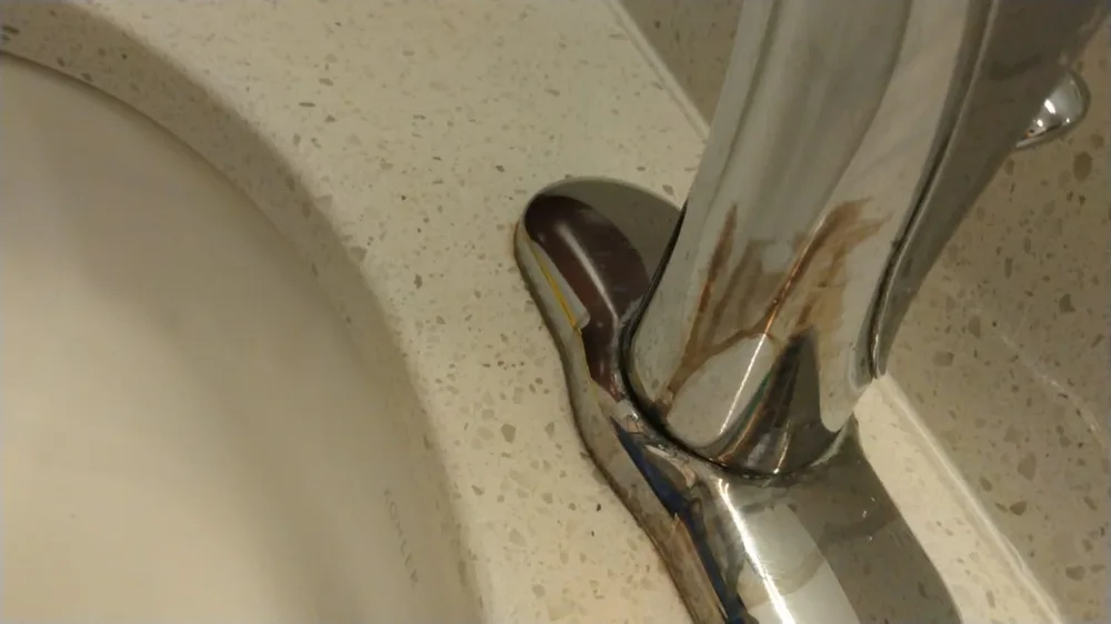 Bathroom faucet after cleaning