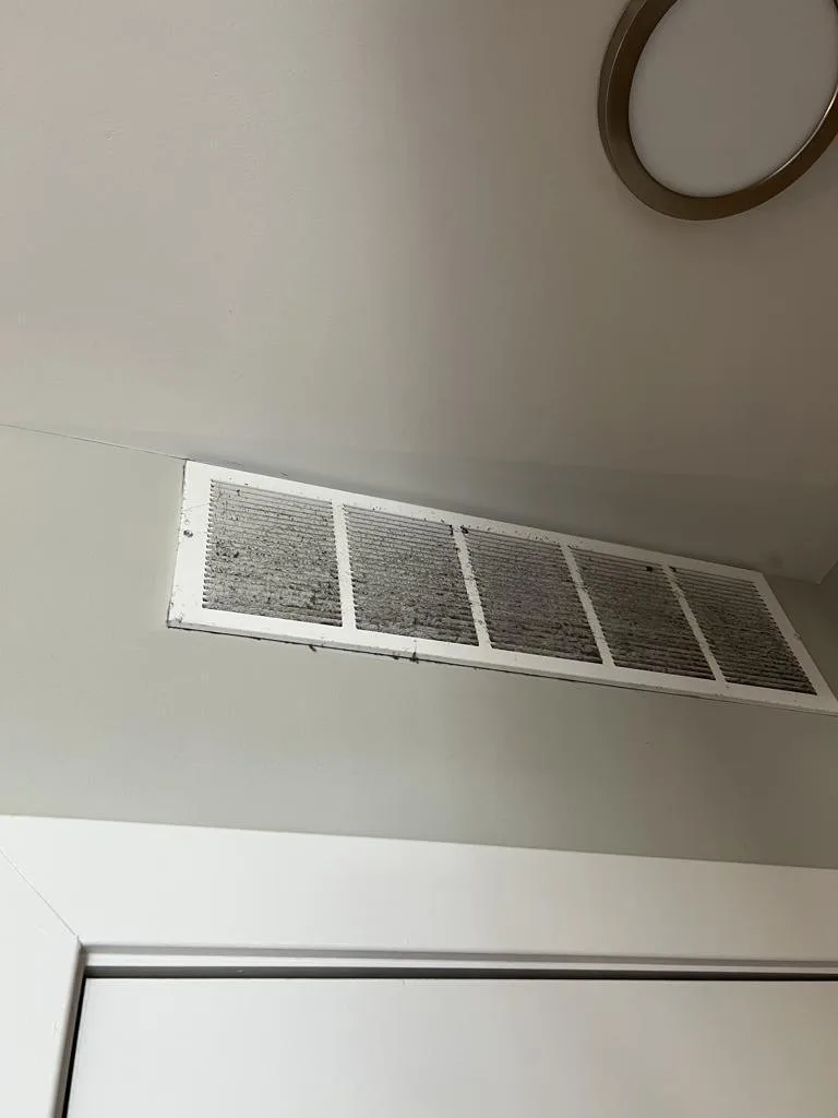Dust on a wall ventilation grille