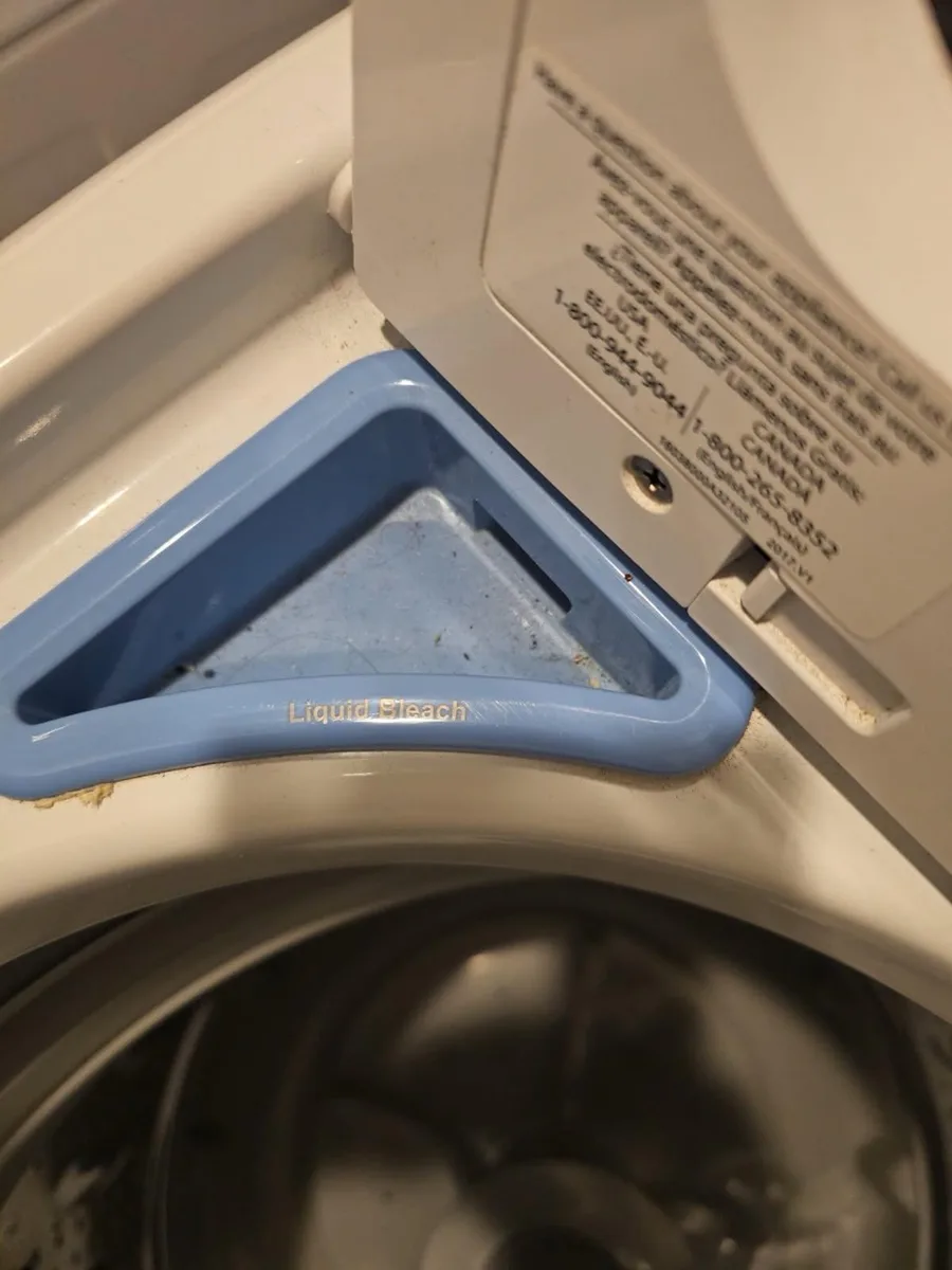 Residue around the washer bleach dispenser