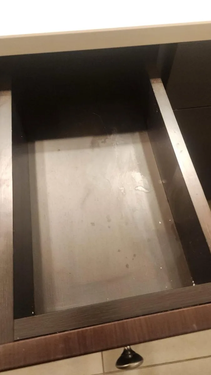 Drawer interior before cleaning