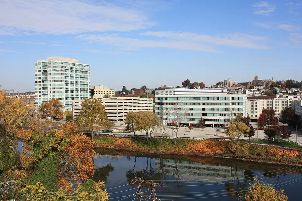 Office buildings on the Conshohocken riverfront